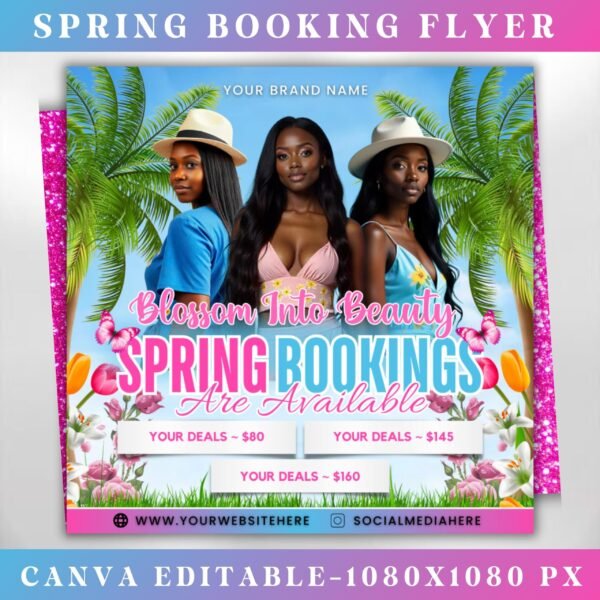 Spring Break Flyer Spring Booking Flyer Editable Spring