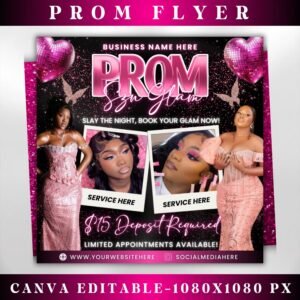 Prom Book Now Flyer Prom Lash Tech Flyer