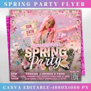 Spring break party flyer Club DJ Party Invite