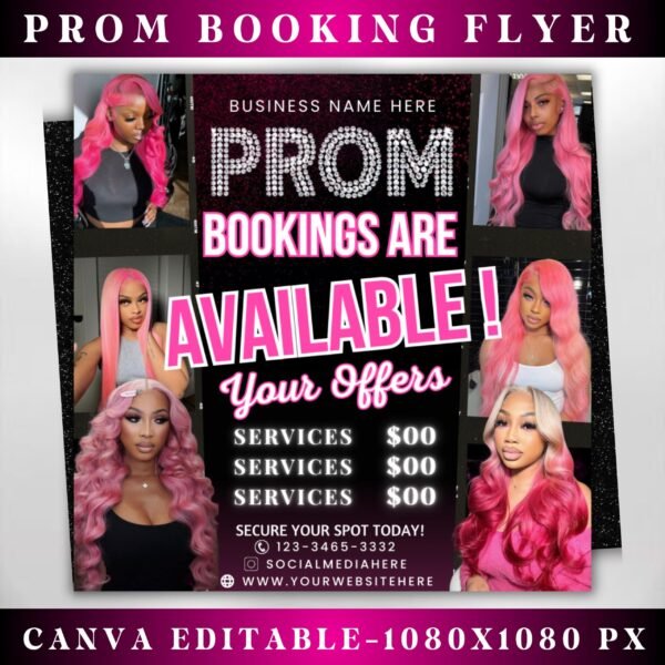 Prom Prom Flyer Booking Flyer Prom Makeup Flyer