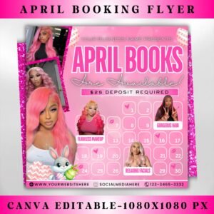 April Booking Flyer Canva Template Diy April Flyer