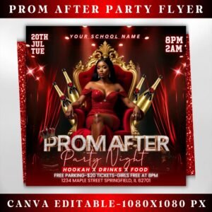 Prom After Party Flyer College School After Party