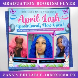 April Booking Flyer Canva Template Diy April Flyer