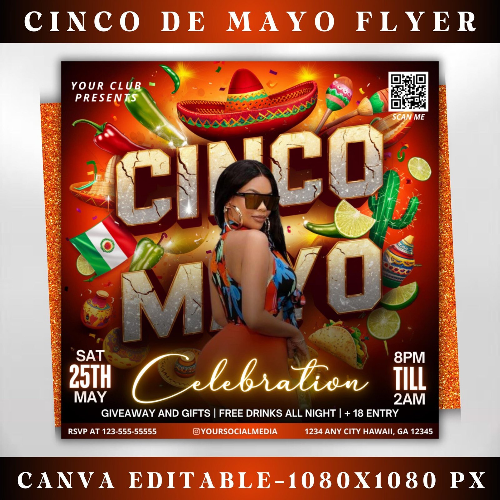 Cinco De Mayo Flyer Club Flyer Template for