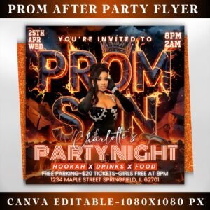 Prom After Party Flyer College School After Party