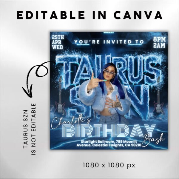 Taurus Season Party Flyer Birthday Szn Flyer Taurus - Image 3