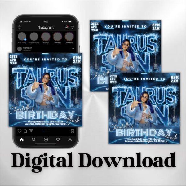 Taurus Season Party Flyer Birthday Szn Flyer Taurus - Image 2