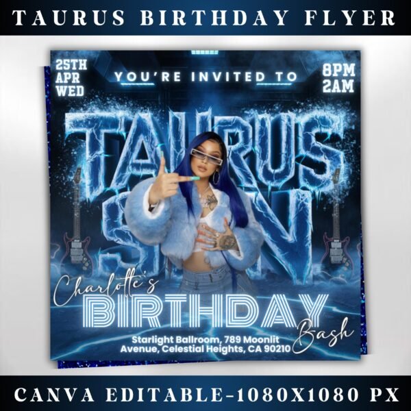 Taurus Season Party Flyer Birthday Szn Flyer Taurus