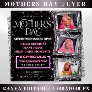 Mother's Day Flyer template Book Now Flyer Mother's