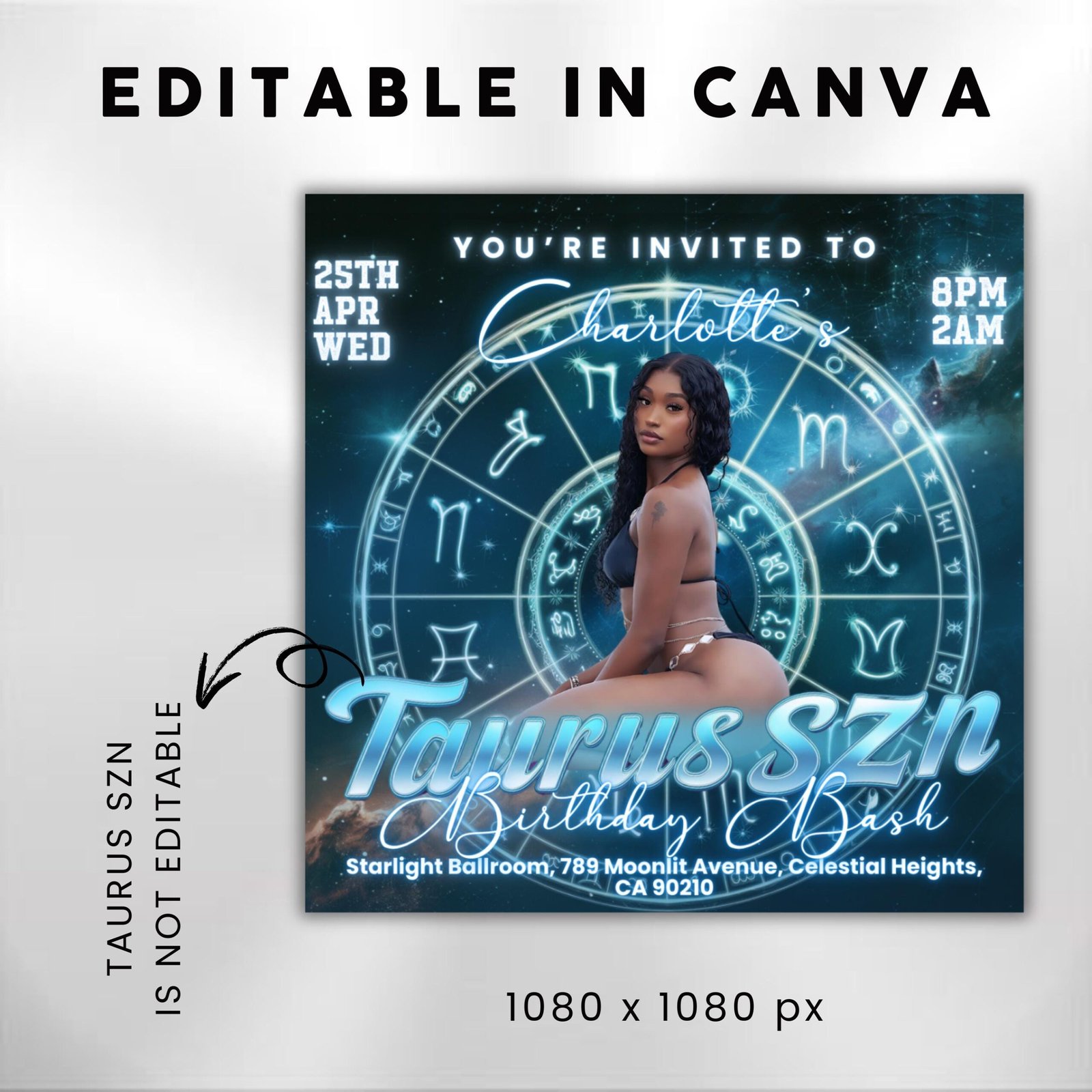 Taurus Season Party Flyer Birthday Szn Flyer Taurus - Image 3