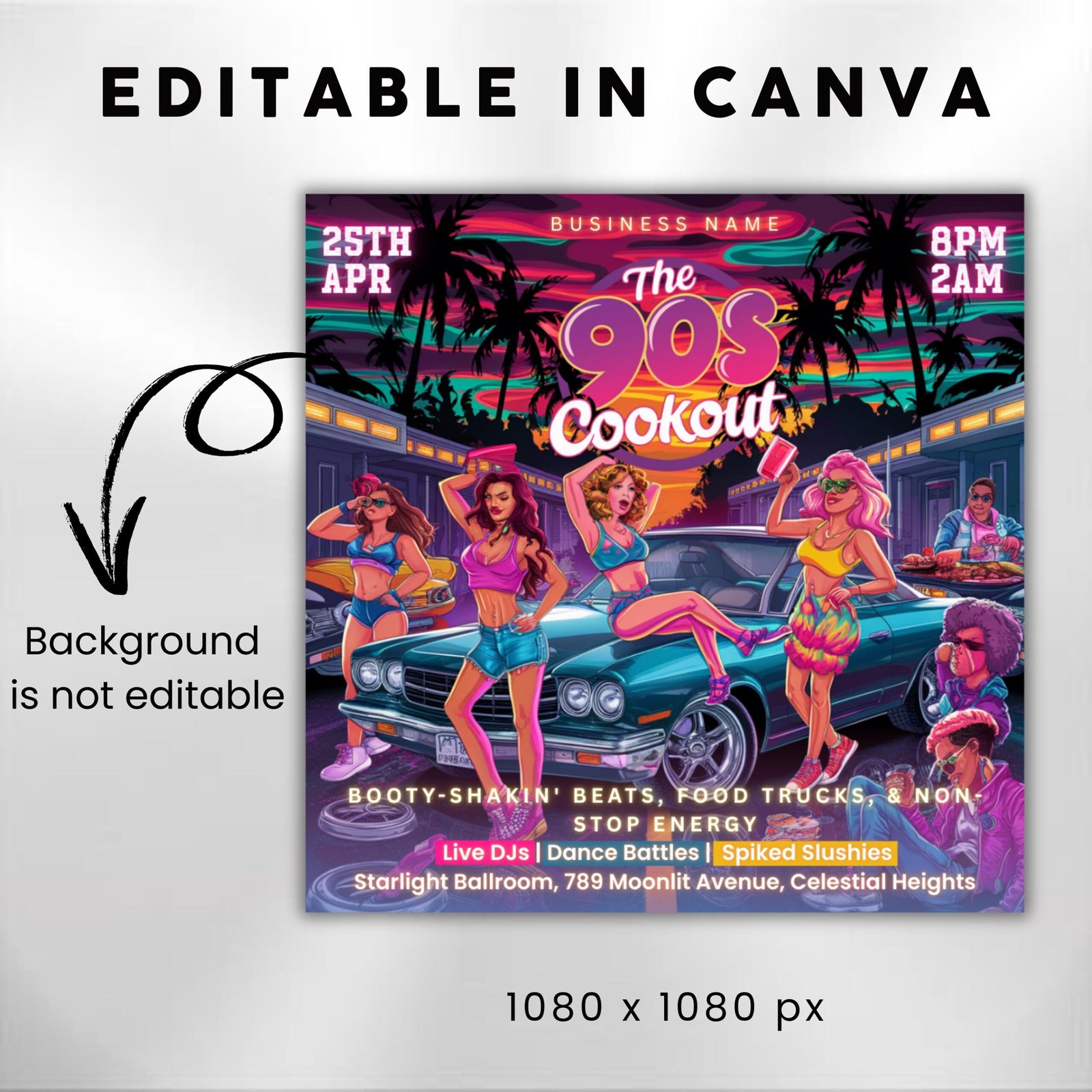 Freaknik Party Flyer 90s Cookout Flyer Nightclub Flyer - Image 3