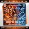 Gemini Birthday Flyer Birthday Template Birthday Girl Party