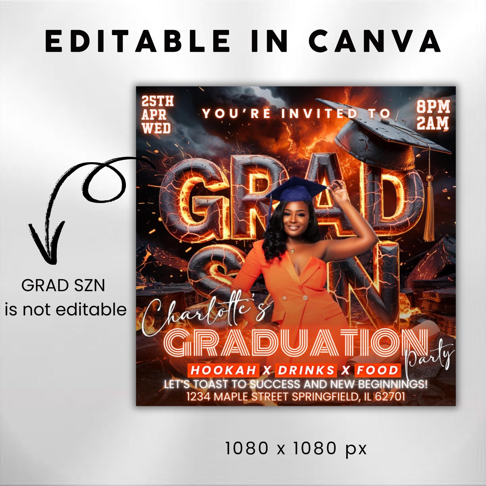 Graduation Party Flyer Grad Party Invite Class of - Image 3