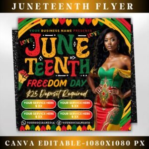 Juneteenth Flyer Juneteenth Sale Flyer Editable Flyer Template