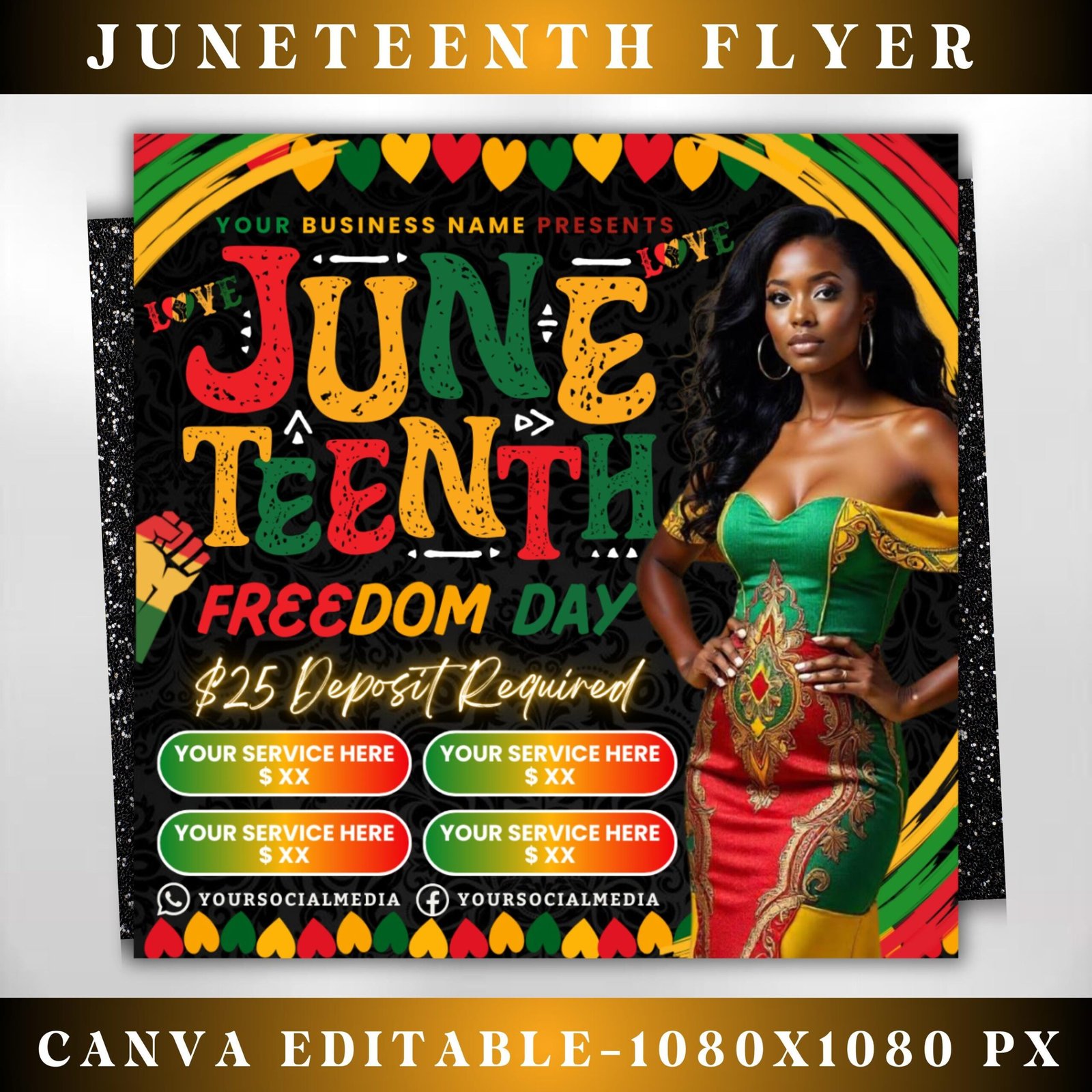 Juneteenth Flyer Juneteenth Sale Flyer Editable Flyer Template