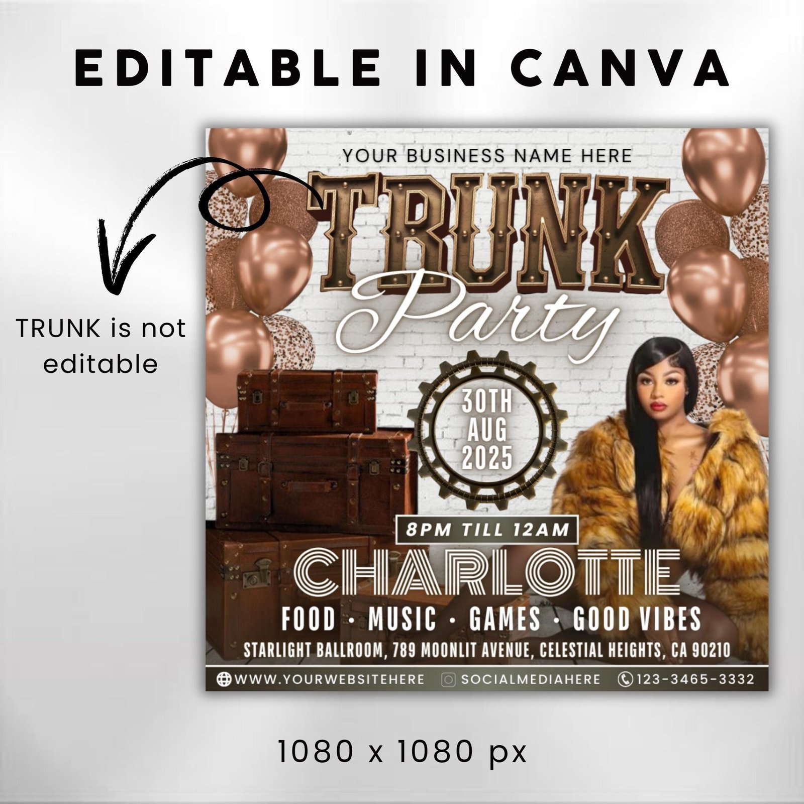 Trunk Party Flyer Graduation Party Invitation College Send - Image 3