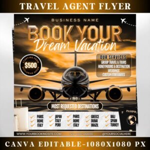 Travel Agent Flyer DIY E-Flyer Template Travel Flyer