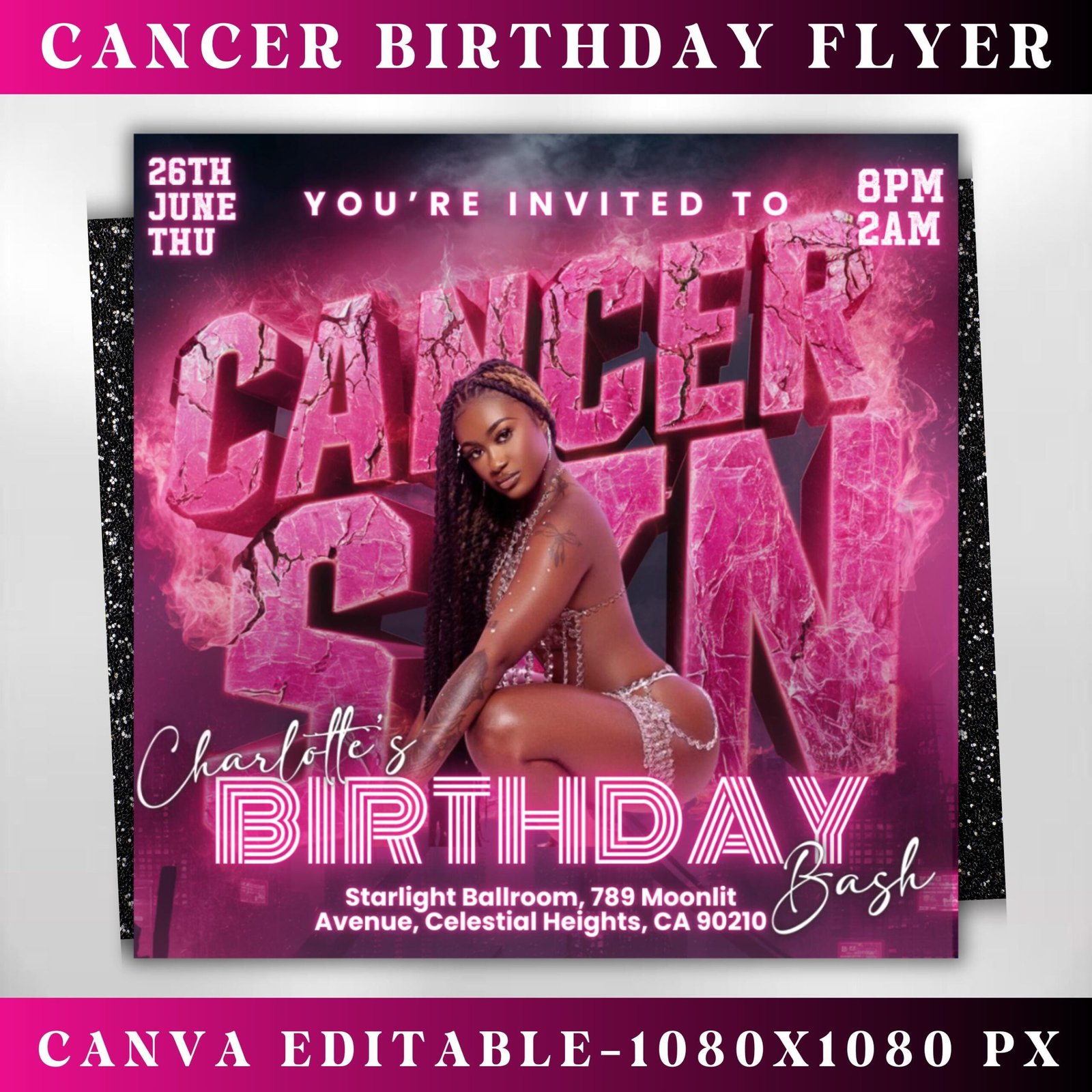 Cancer Season Party Flyer Birthday Szn Flyer Cancer