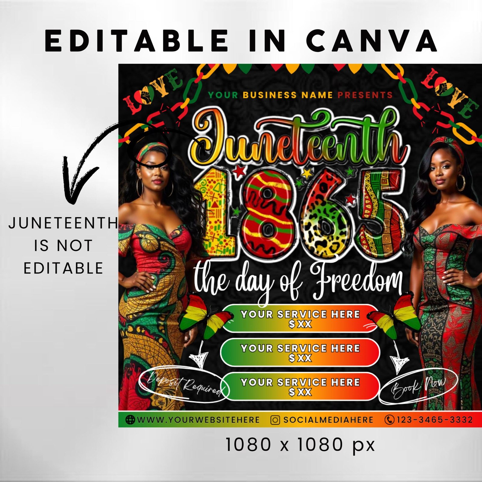 Juneteenth Flyer Juneteenth Sale Flyer Editable Flyer Template - Image 3