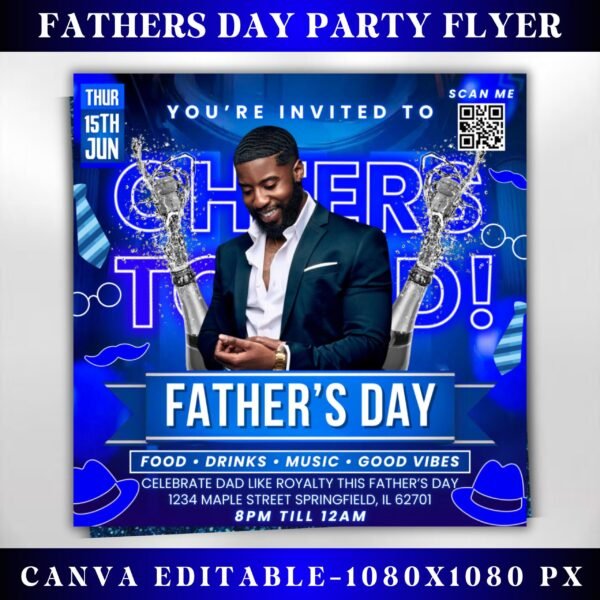 Father's Day Party Flyer Father's Day Invitation Flyer