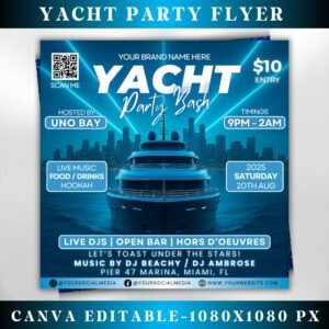 Yacht Party Flyer Summer Party Flyer Summer Beach