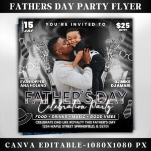 Father's Day Party Flyer Father's Day Invitation Flyer