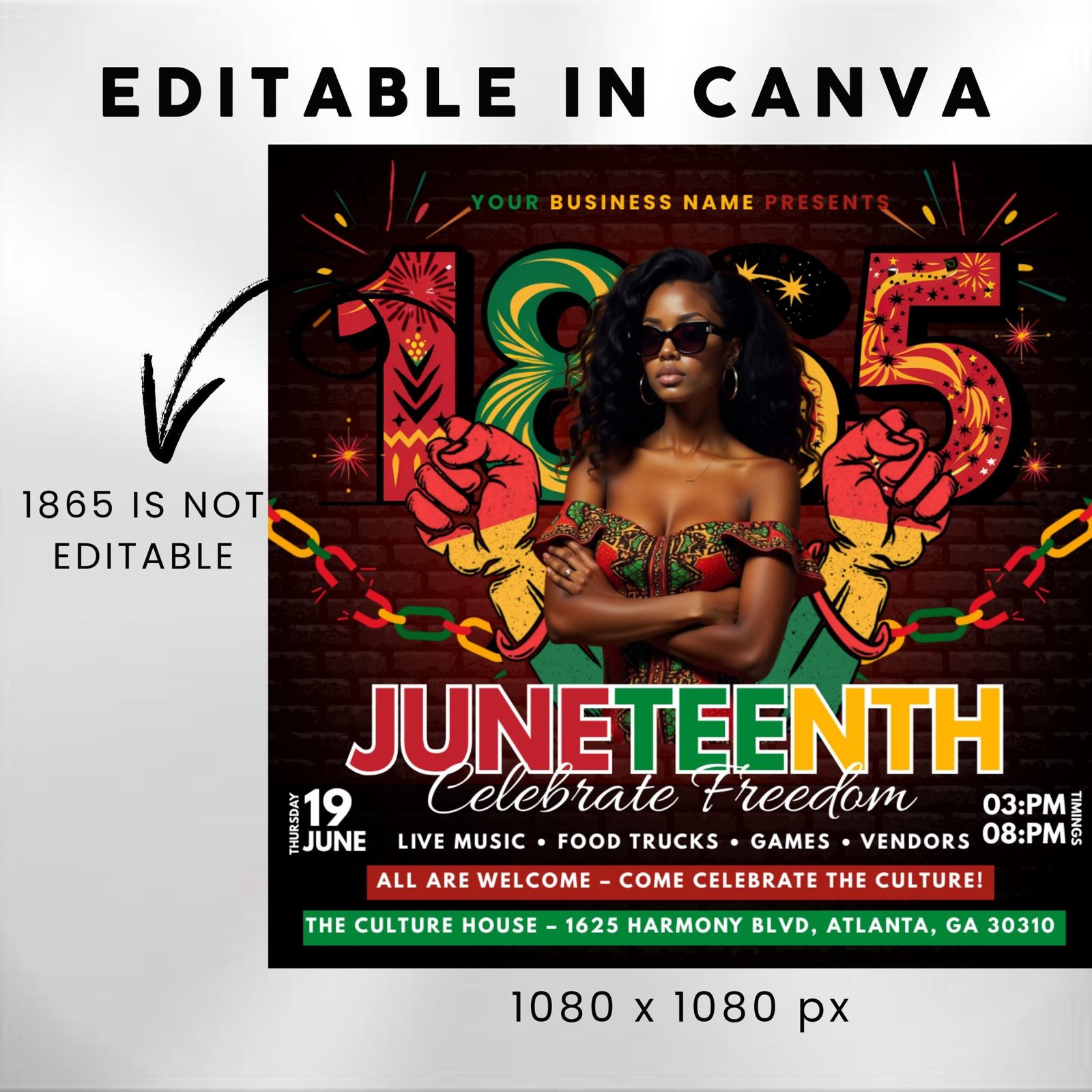 Juneteenth Flyer Juneteenth Party Flyer Juneteenth Celebration Flyer - Image 3