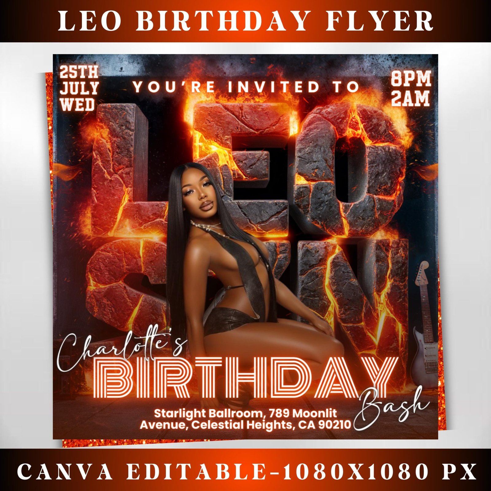 Leo Birthday Flyer Birthday Template Birthday Girl Party