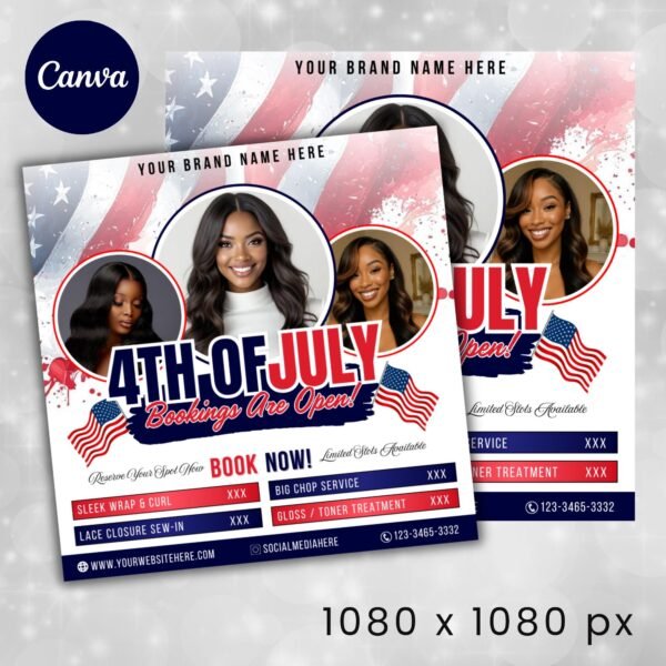 4th ofJuly Booking Flyer Appointent Available Flyer DIY - Image 2