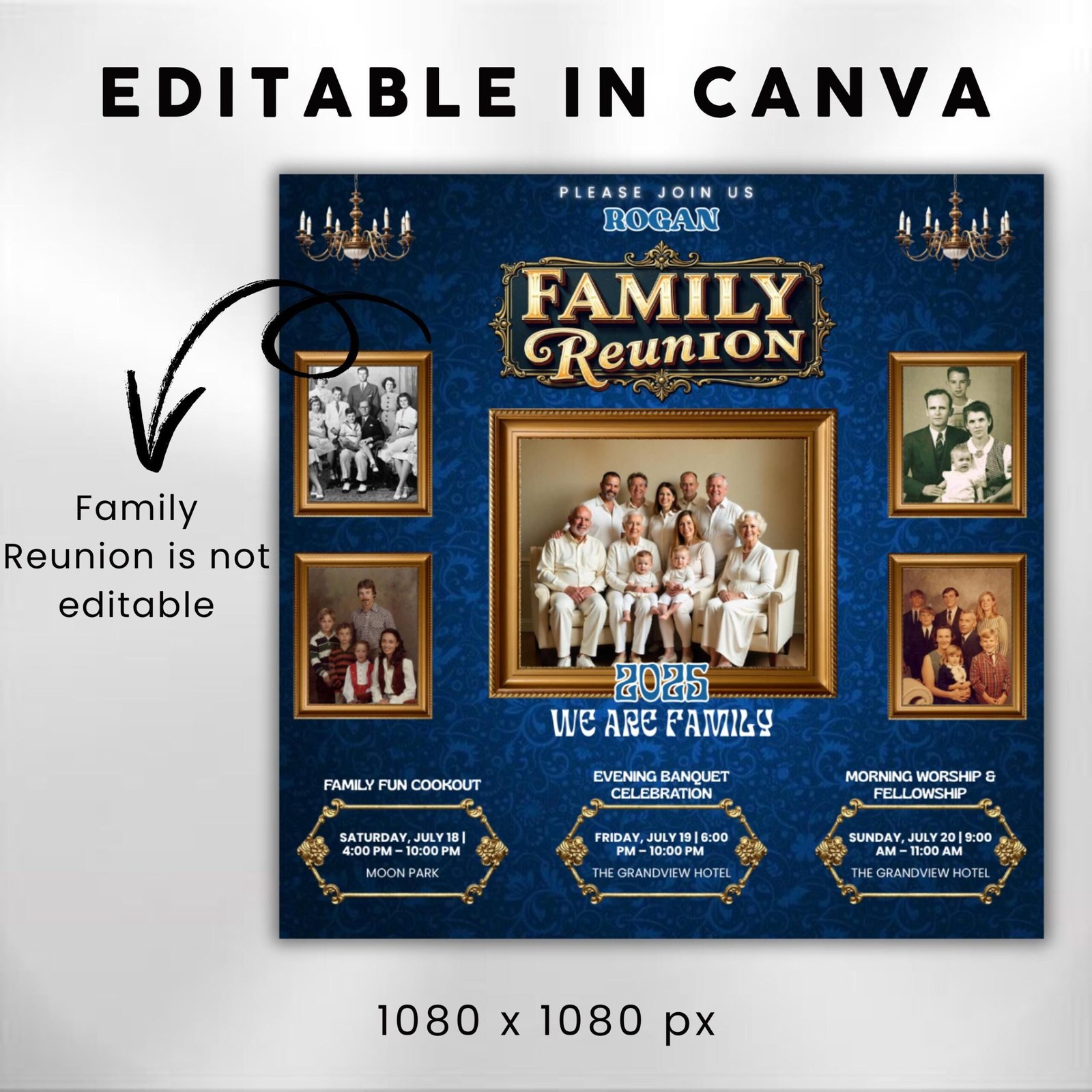 Family Reunion Flyer Family Reunion Announcement Flyer Editable - Image 3