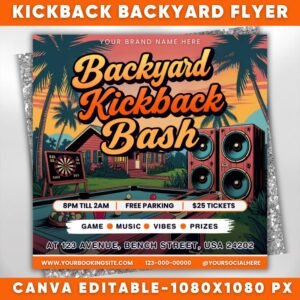 Backyard Party Flyer Backyard Bbq Flyer Summer Cookout