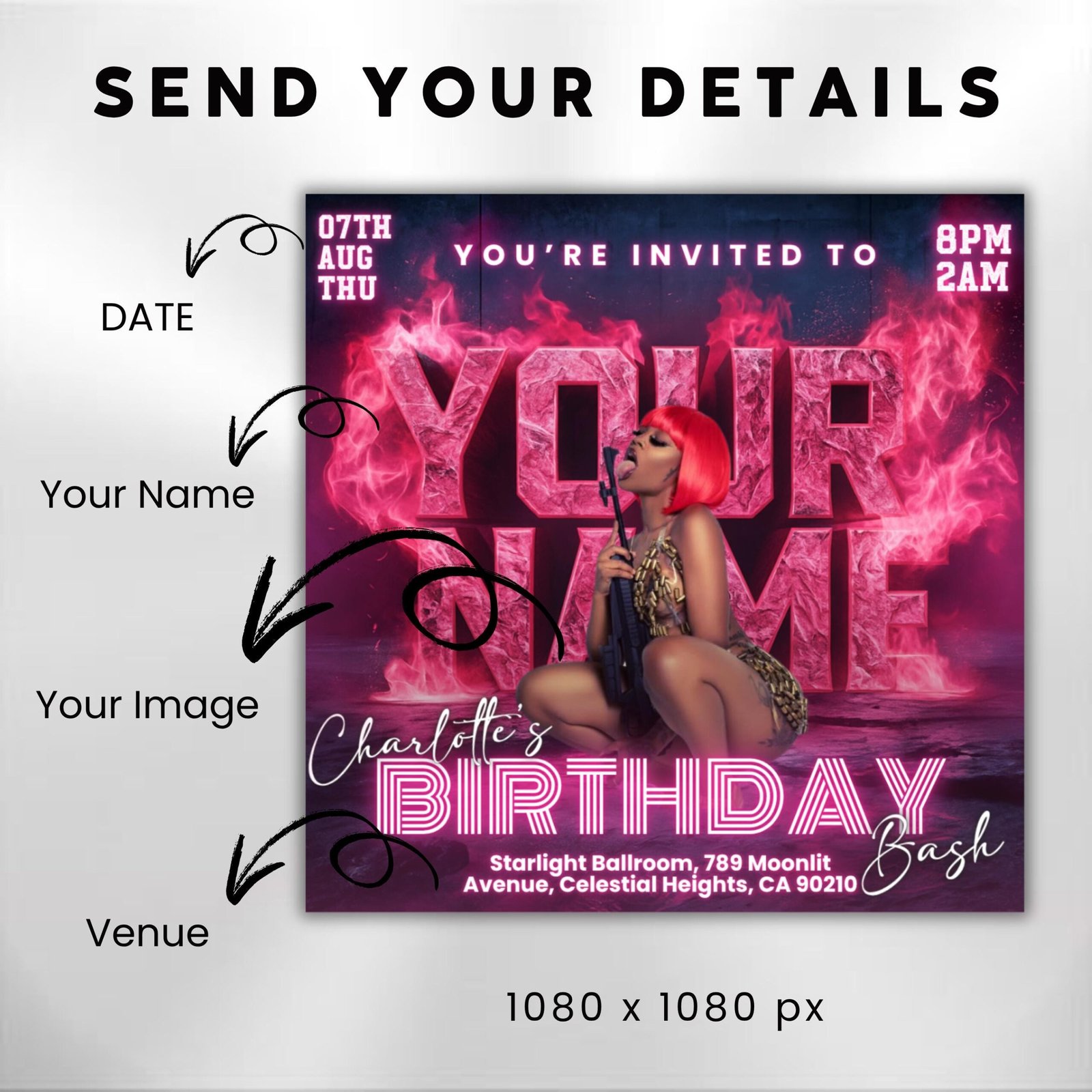 Custom Flyer Design Service Personalized Flyer for Birthday - Image 3