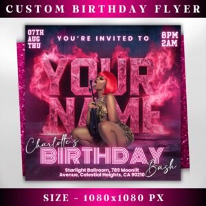 Custom Flyer Design Service Personalized Flyer for Birthday