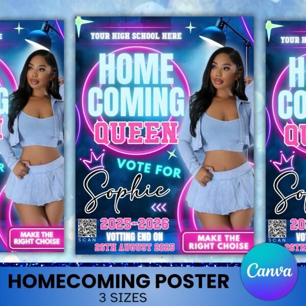Editable Homecoming Queen Poster Homecoming Poster Homecoming Campaign
