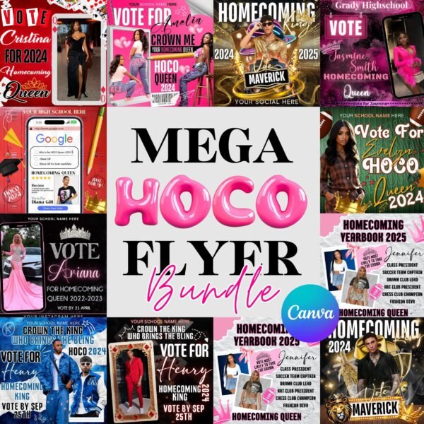 Editable Homecoming Queen Campaign Flyer Bundle Homecoming Election - Image 3