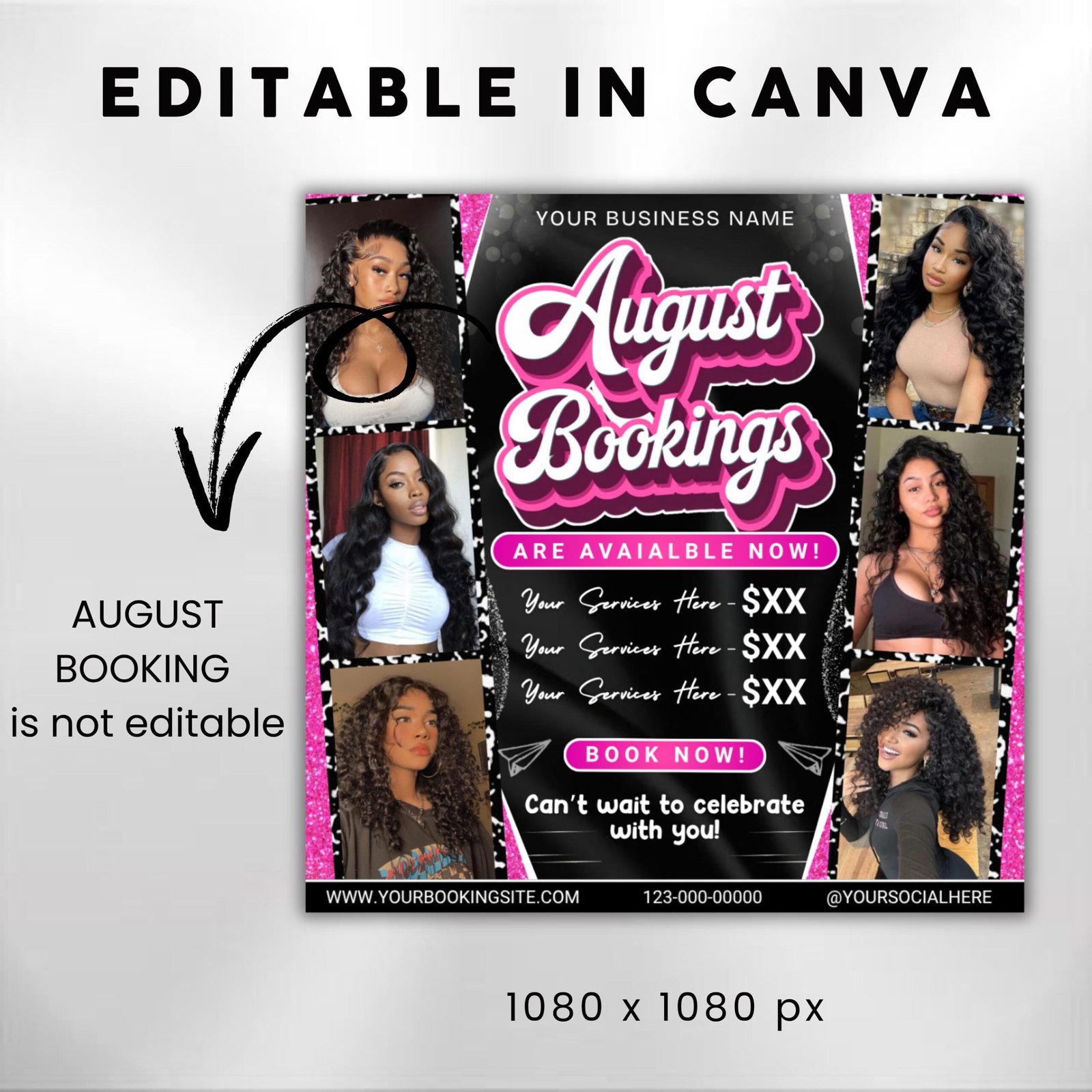 August Bookings Flyer August Bookings Available Hair Flyer - Image 3
