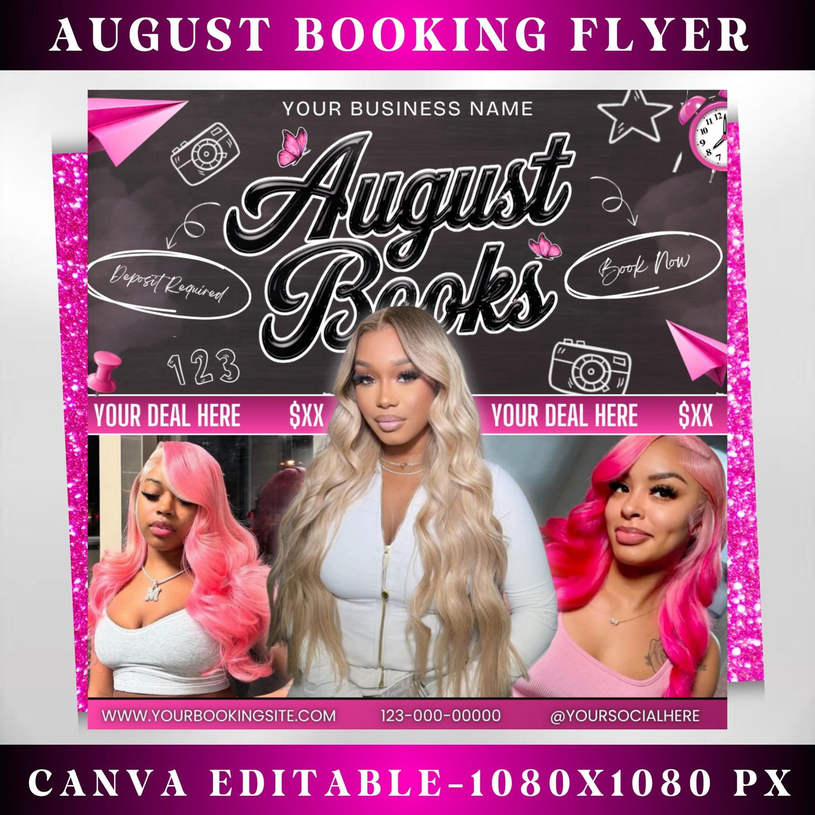 August Bookings Flyer August Bookings Available Hair Flyer
