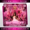 Leo Birthday Flyer Birthday Template Birthday Girl Party